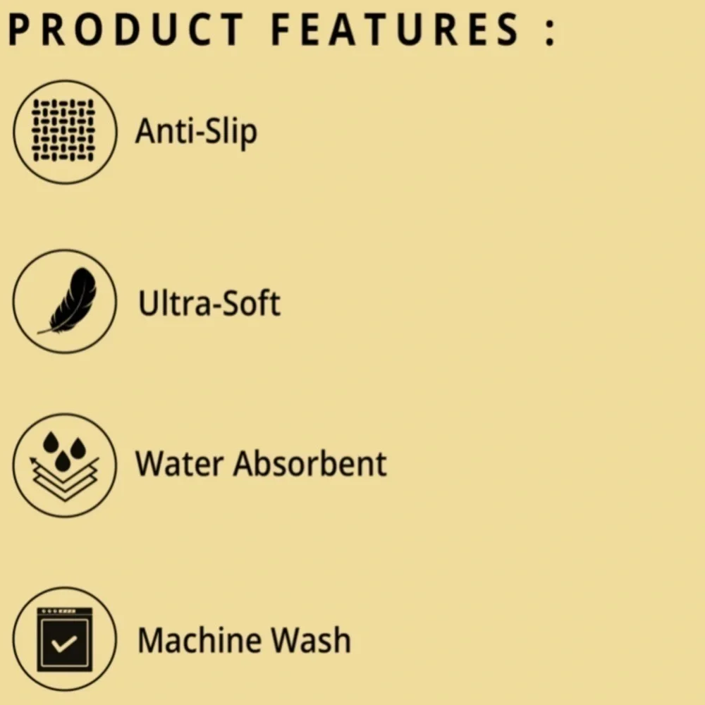 HOMESMART Off White Chenille Bathmat (100% Microfiber)